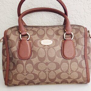 Coach Mini Bennett Khaki 2Way Shoulder Bag Purse